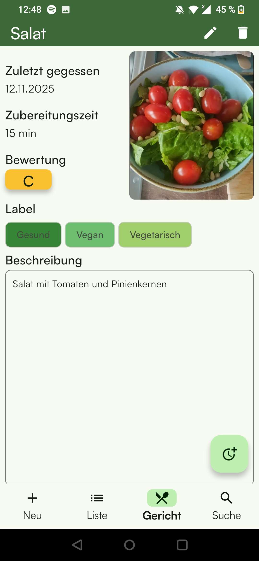 What's For Lunch – Gerichtdetails